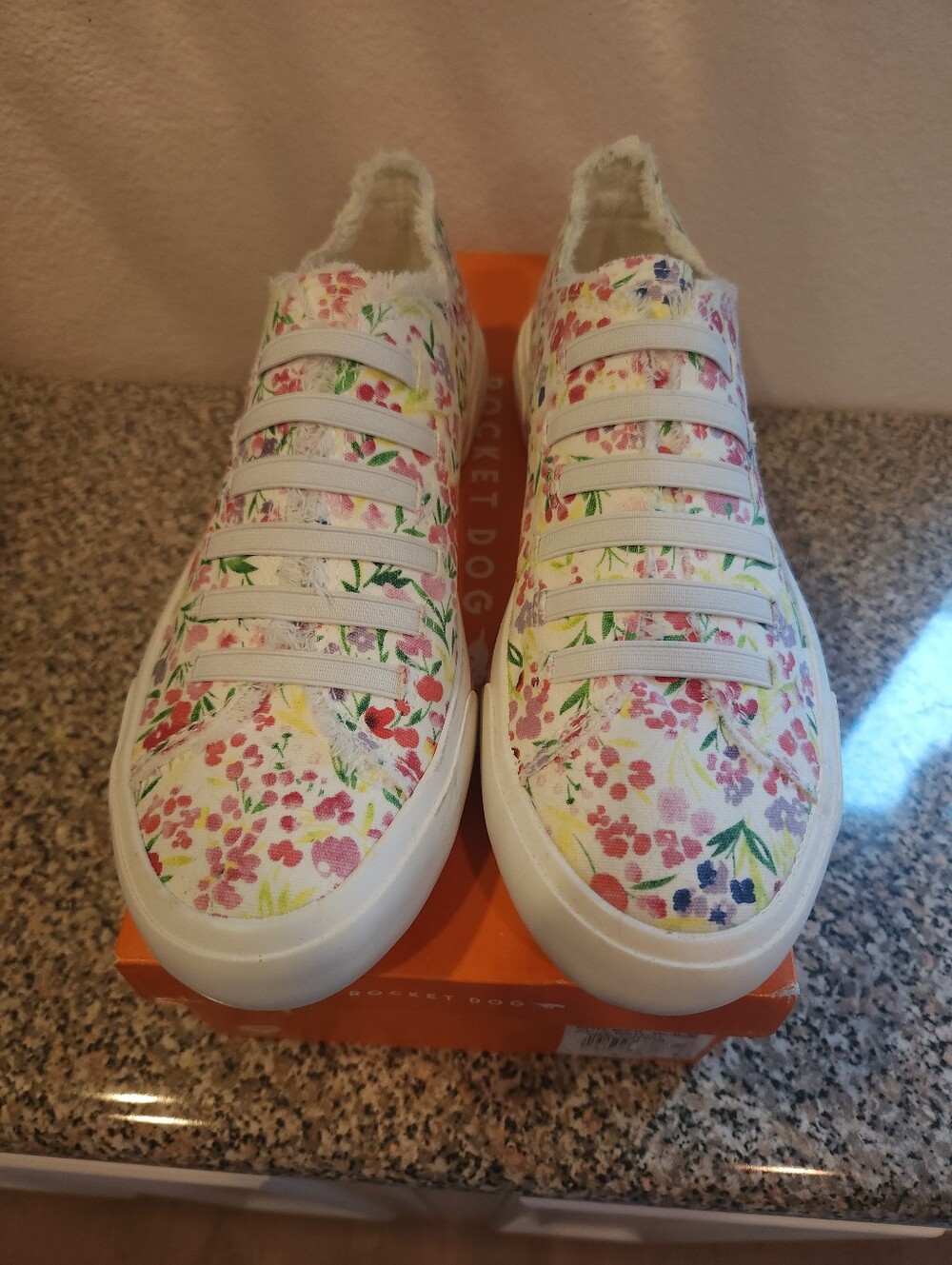 Floral Canvas Slip-On Sneakers in White
